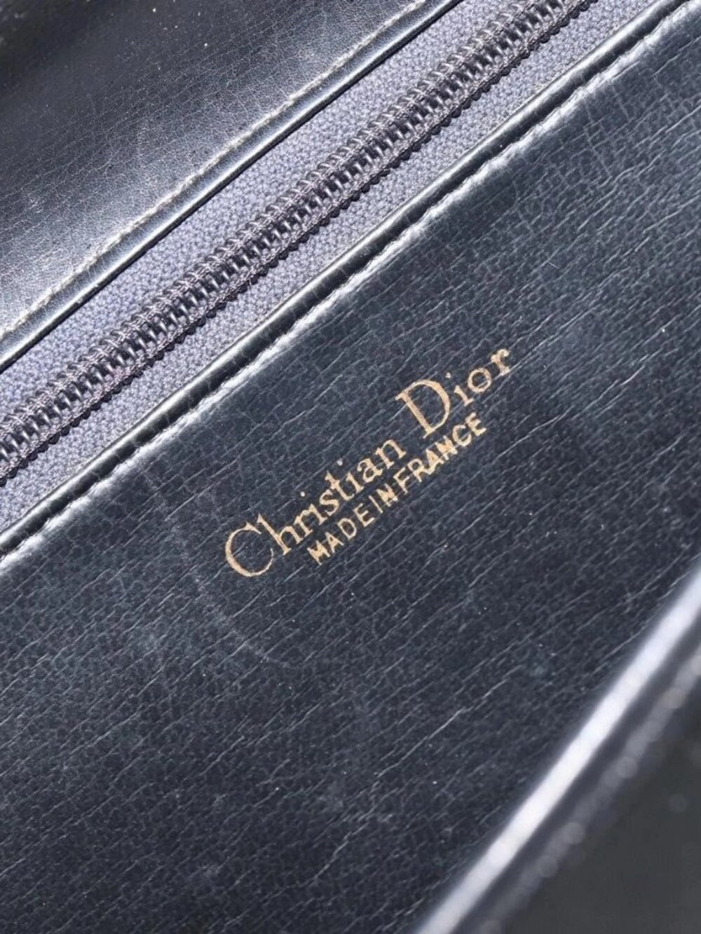 Christian Dior Shoulder Bag Leather Black Gold Auth 156492 - Picture 11 of 16